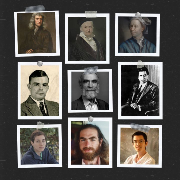 collage photo of mathematicians